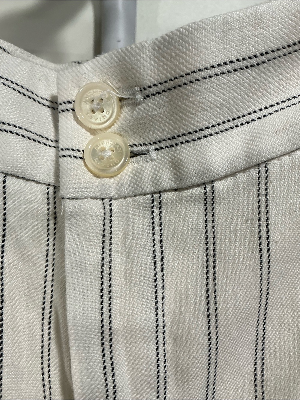 American Living Cream Trousers with Gray Pinstripes - Picture 3 of 4